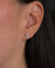 0.75ct Round Diamond Martini Studs | Screw-Backs | 14K White Gold