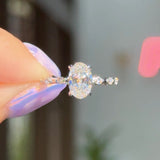 1.24ct E-VS1 Oval Lab Diamond Daisy