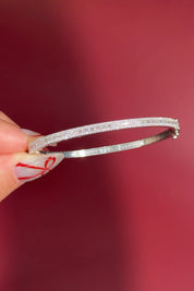 Petite East West Baguette Bangle White Gold