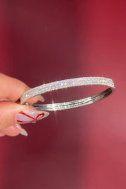 Three-Row Pavé Natural Diamond Bangle