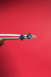 Blue Treated Natural Diamond Studs