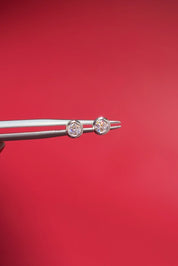 White Gold Diamond Bezel Studs