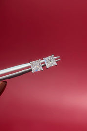 1.00ct F-SI1 Core Princess Cut Natural Diamond Studs