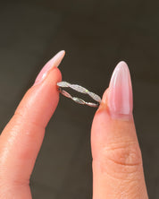 Tight Braid Band | 50% Eternity | 14K White Gold