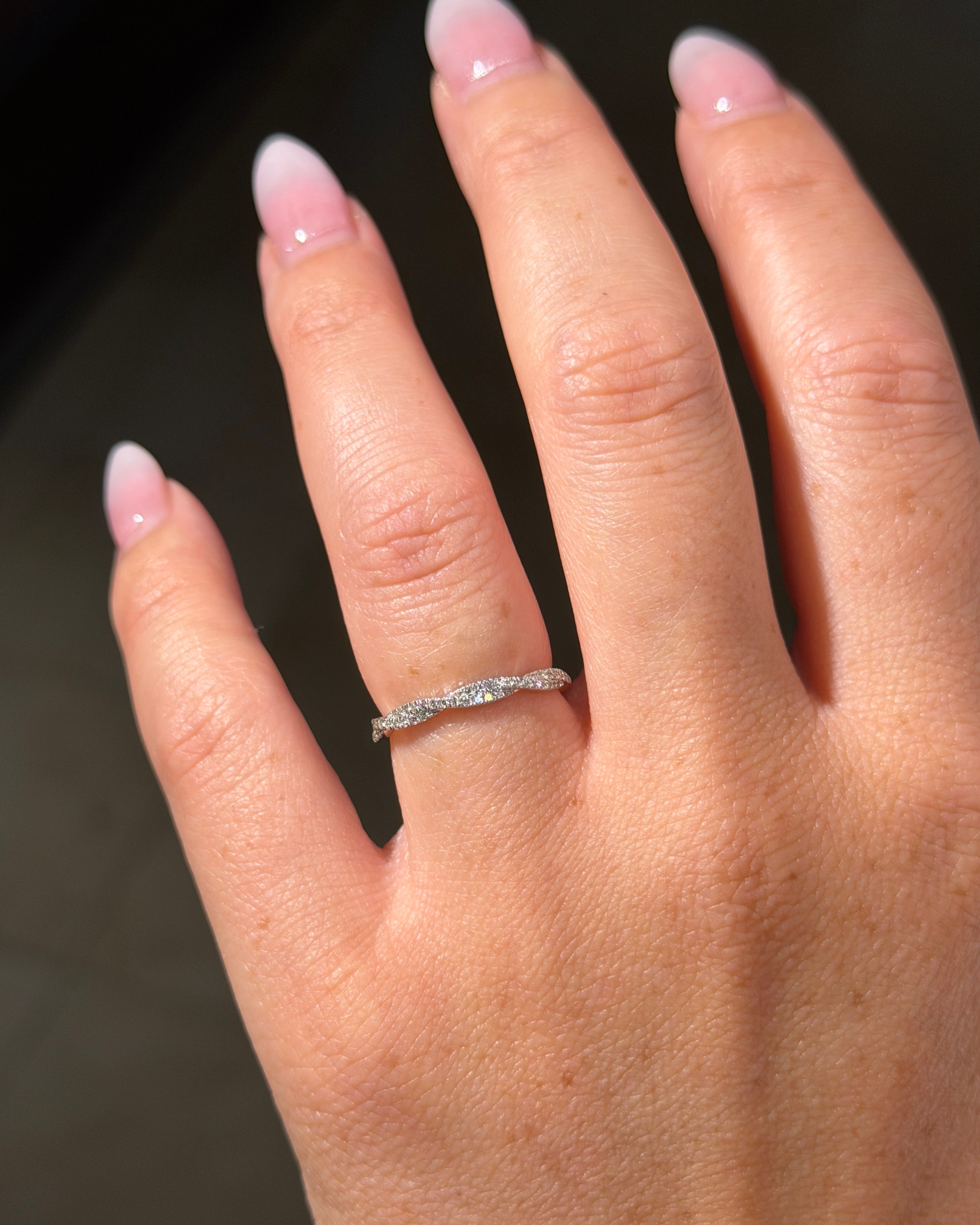 Tight Braid Band | 50% Eternity | 14K White Gold