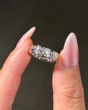 Plum Blossom Band | Pattern 75% Eternity | 14K White Gold
