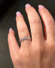 Fairy Tiara Band | 50% Eternity | 14K White Gold