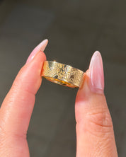 Dragon of the West Band | Pattern 100% Eternity | 14K Yellow Gold