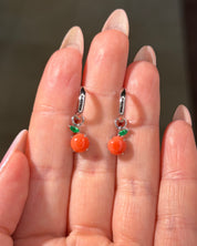 Nami Orange Earrings | Interchangeable Charms | 14K White Gold