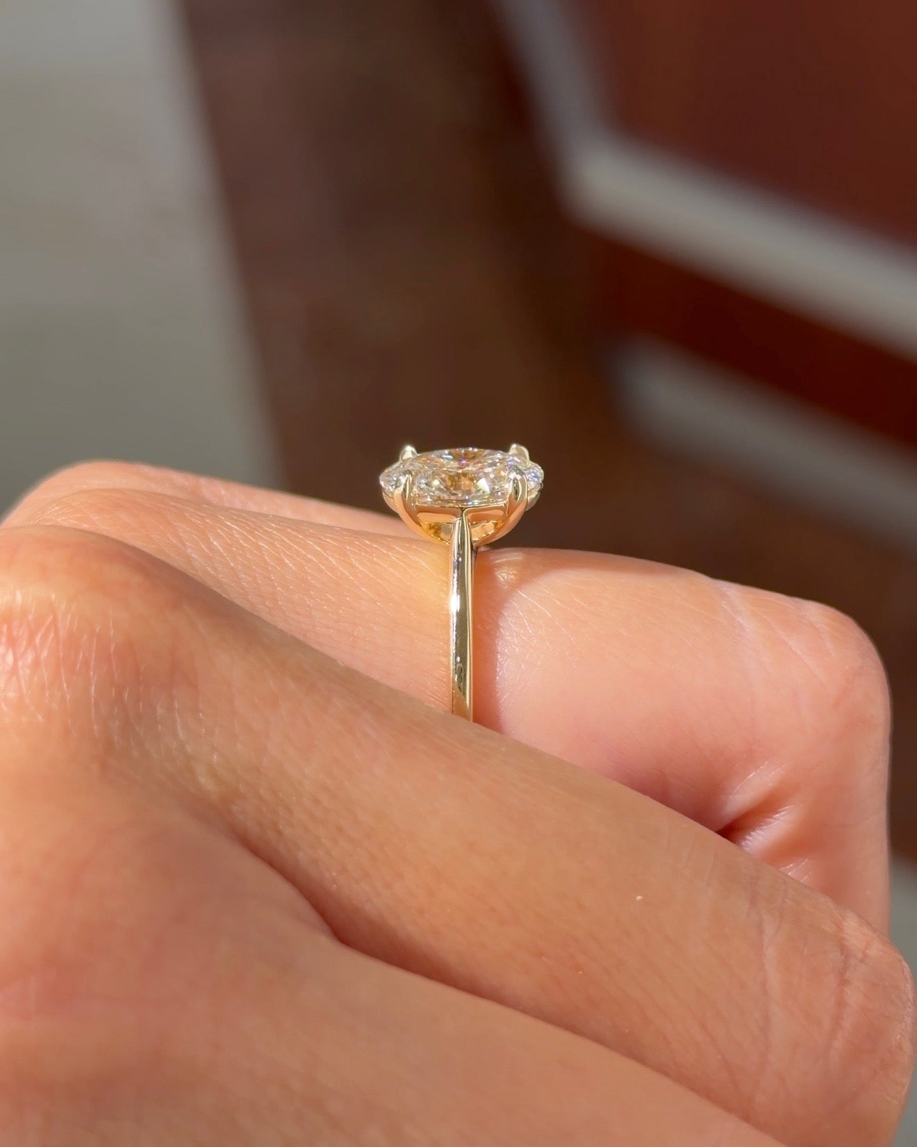 2.02ct D-VVS1 Oval Lab Diamond Leah Cathedral