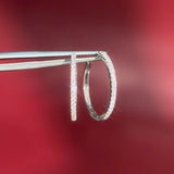 Fine 20mm Pavé Hoops White Gold