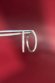 Fine 20mm Pavé Hoops White Gold