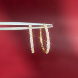 Fine 20mm Pavé Hoops Yellow Gold