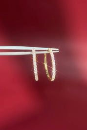 Fine 20mm Pavé Hoops Yellow Gold