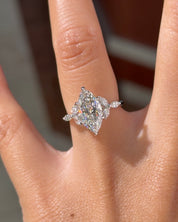 2.50ct E-VVS2 Marquise Lab Diamond Amber