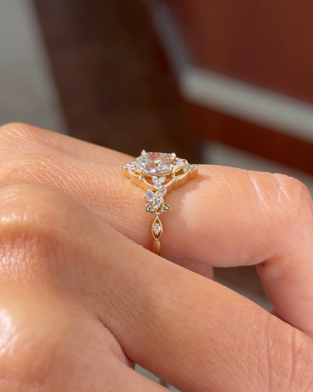 1.10ct E-VVS2 Pear Lab Diamond Fairy Blossom