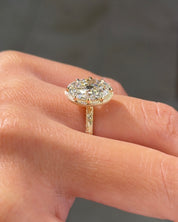 3.03ct D-VS1 Oval Lab Diamond Hand Engraved Georgia
