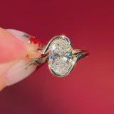 2.02ct D-VS1 Oval Lab Diamond Half Bezel