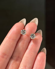 2.06ct Round Diamond Caraline Studs | Push-Backs | 14K Yellow Gold