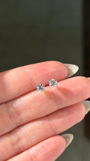 0.75ct Round Diamond Martini Studs | Screw-Backs | 14K White Gold