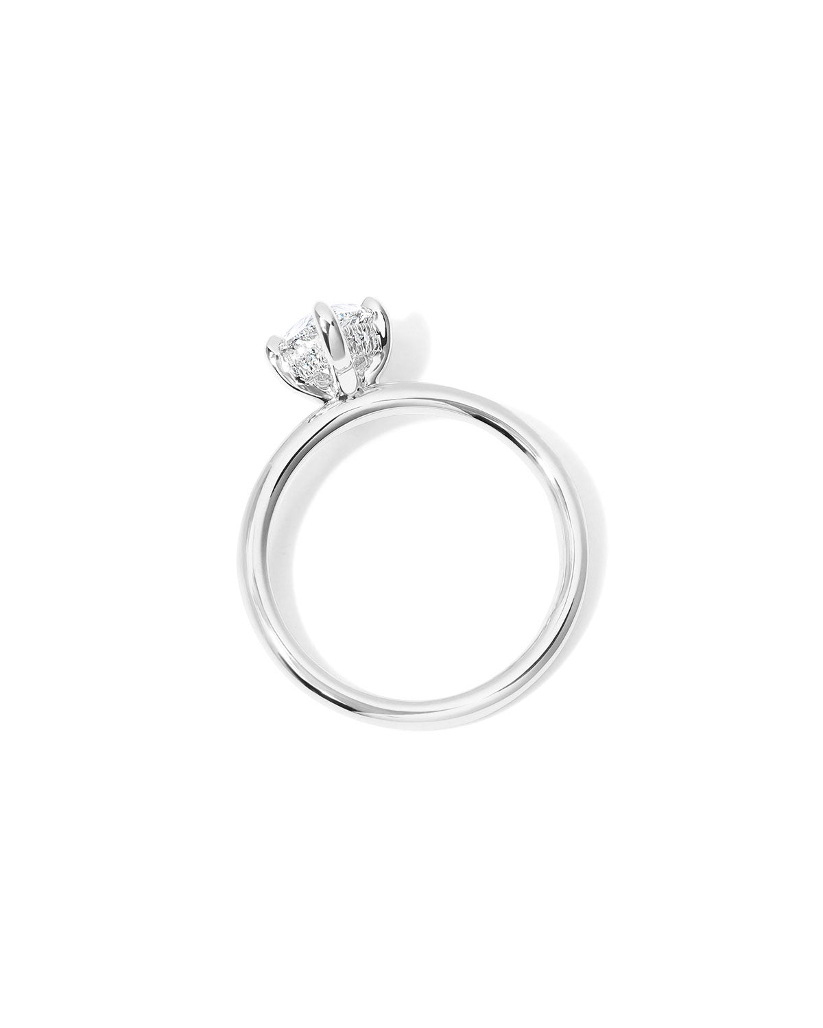 Kayla Pear High Polish Compass Prongs