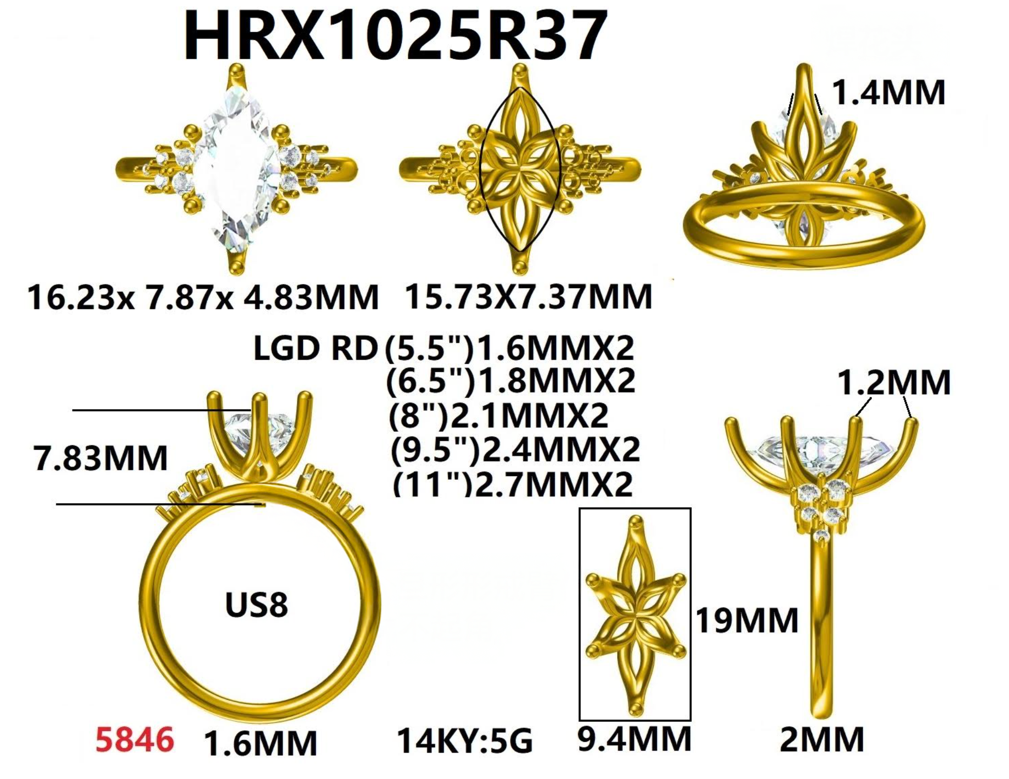 Custom Engagement Ring for Kimberly - 1st Half