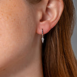 White Gold Kite Drop Huggies