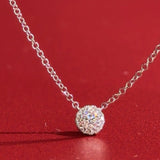 Mini Diamond Halo Necklace White Gold
