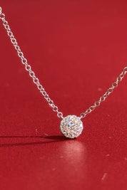 Mini Diamond Halo Necklace White Gold