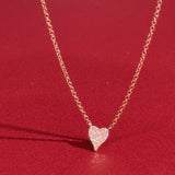 Mini Pavé Heart Necklace Rose Gold