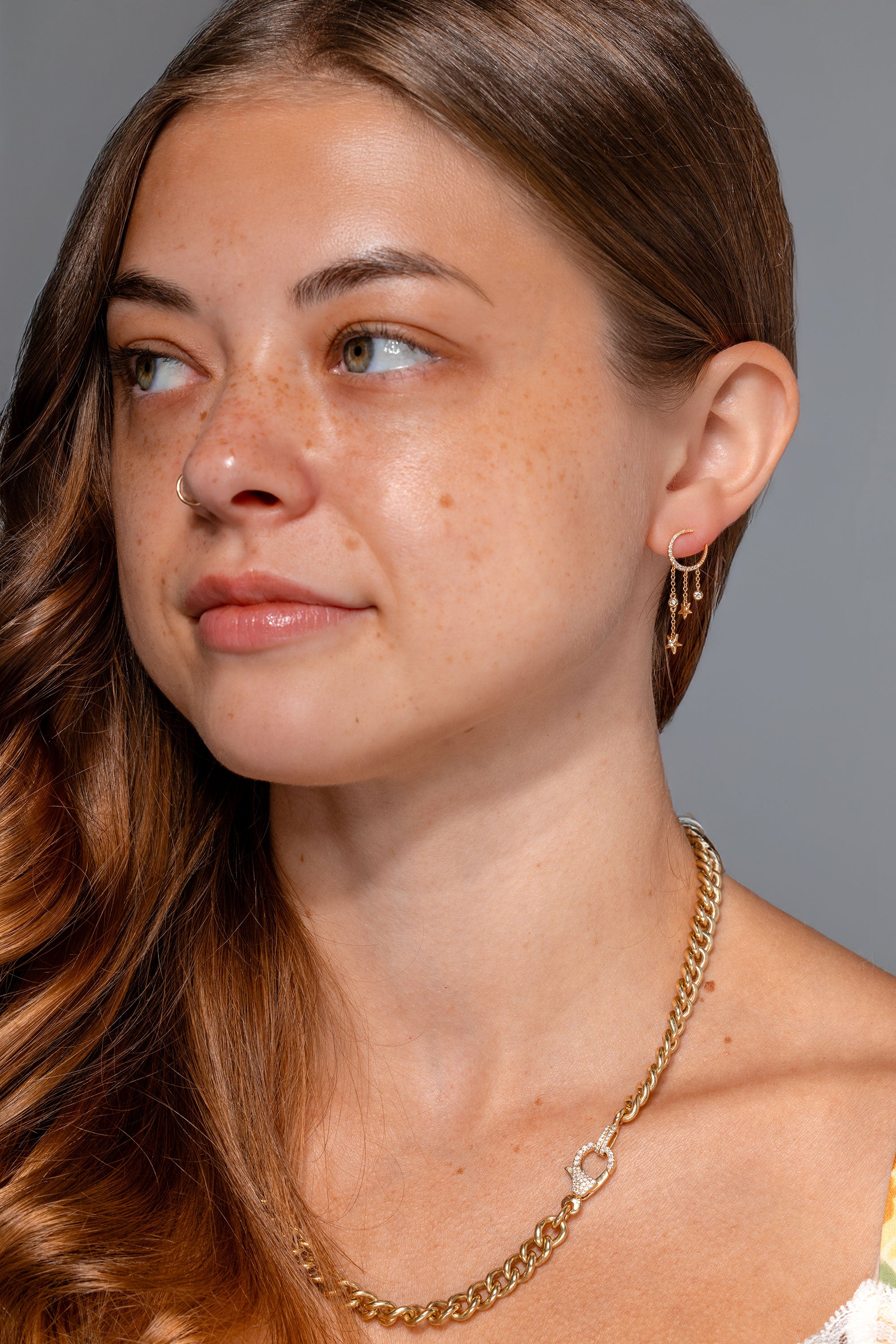 Moon & Star Diamond Drip Earrings