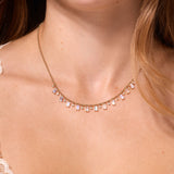 Moonstone and Diamond Drip Necklace