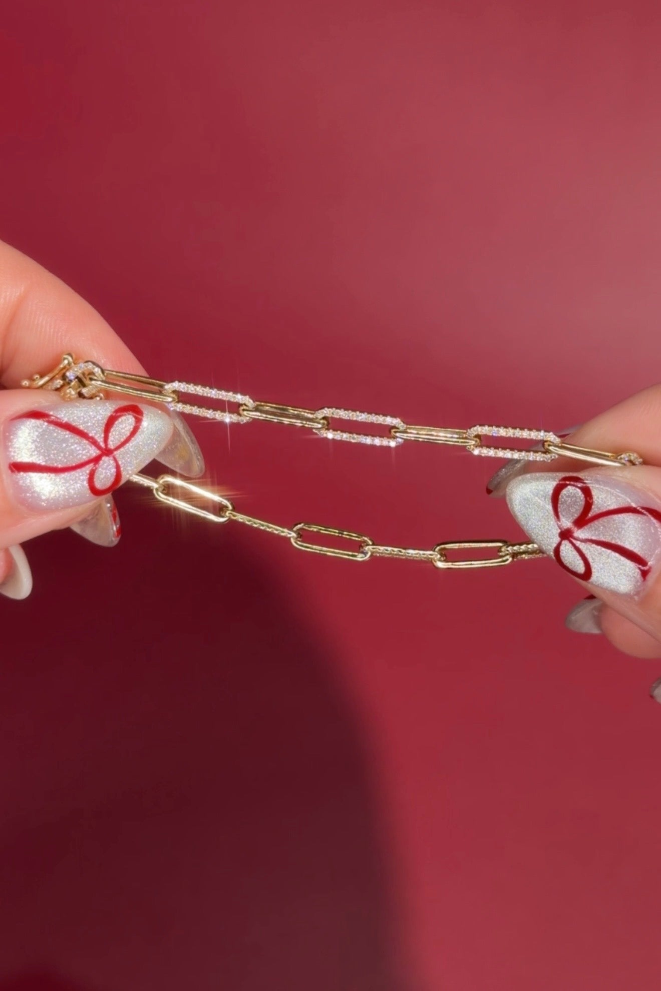 Natural Diamond Paperclip Bracelet