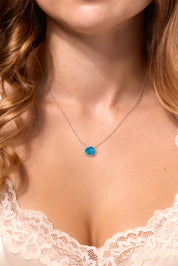 Opal & Diamond Halo Necklace