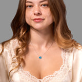 Opal & Diamond Halo Necklace