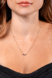 Organic Sapphire and Diamond Necklace