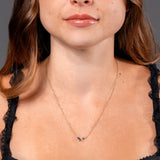 Organic Sapphire and Diamond Necklace