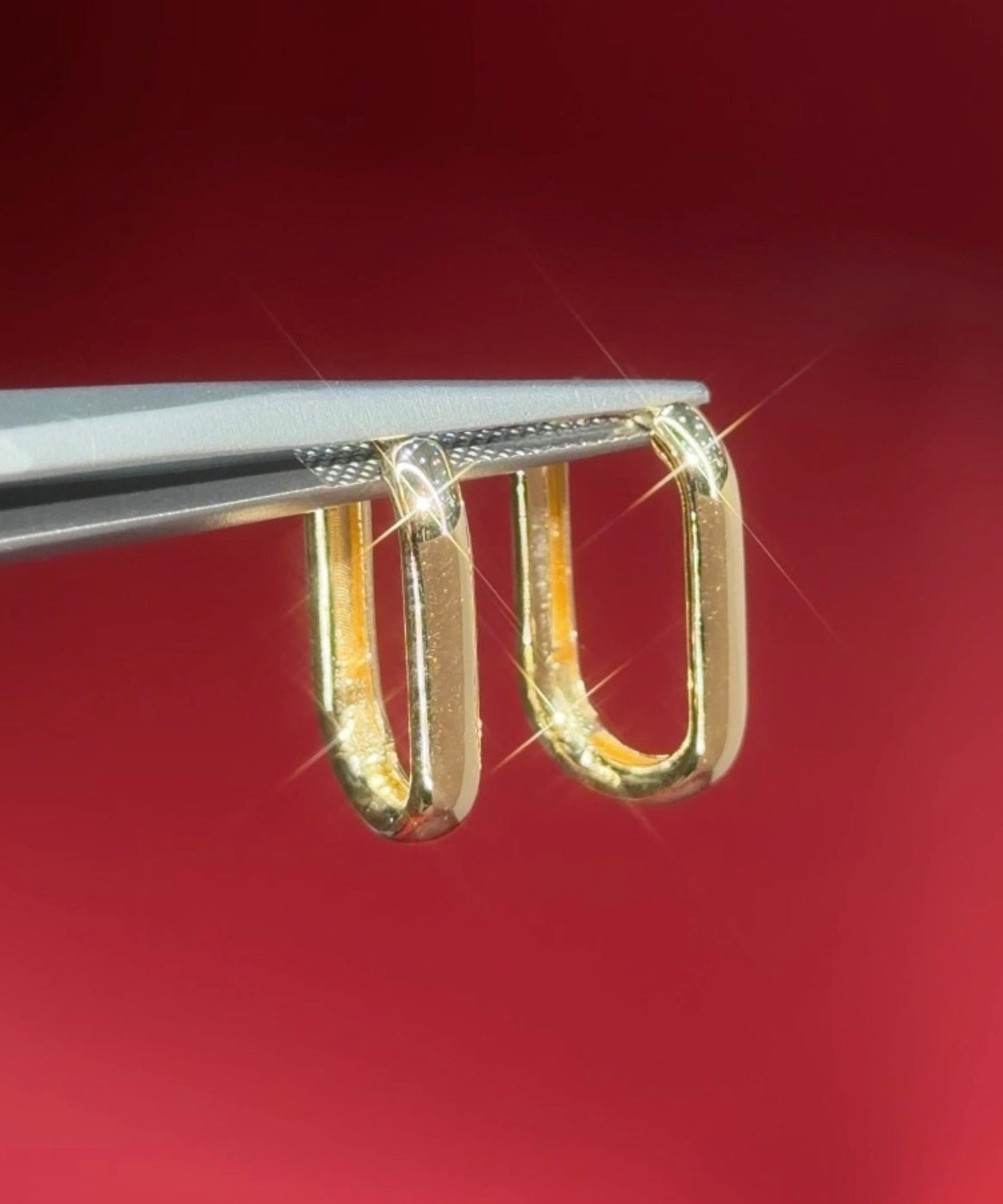 Paperclip Hoops Yellow Gold