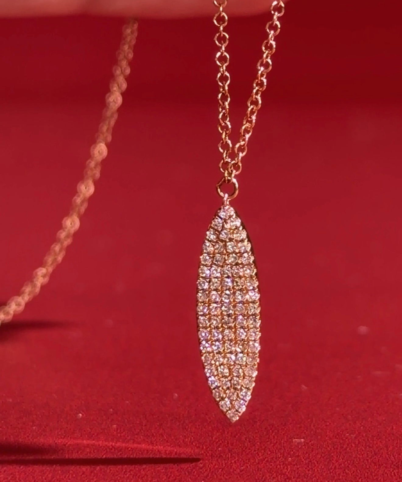 Pavé Diamond Surfboard Necklace