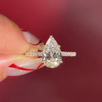 Pave Pear Lab Diamond engagement Ring ready to Ship in Huntington Beach high quality premium