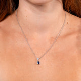Pear Blue Sapphire & Diamond Necklace