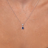 Pear Blue Sapphire & Diamond Necklace