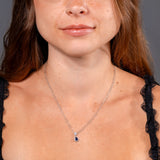 Pear Blue Sapphire & Diamond Necklace