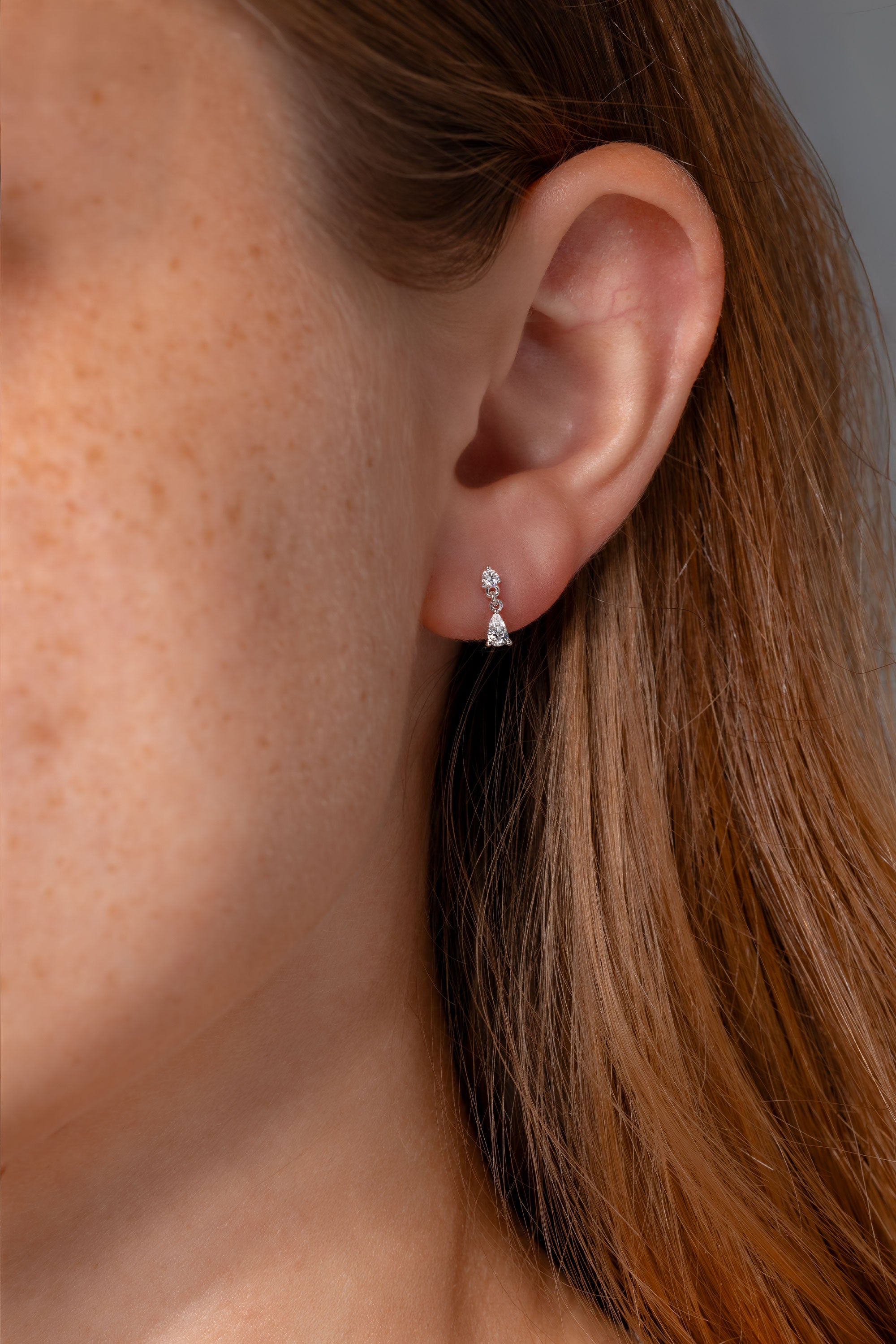 Pear Diamond Dangle Earrings