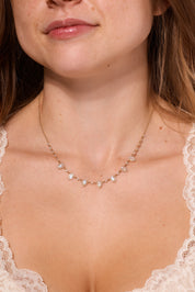Pear Moonstone Diamond Drip Necklace