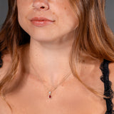 Pear Ruby Diamond Halo Drop Necklace