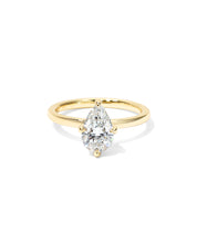 Kayla Pear High Polish Compass Prongs