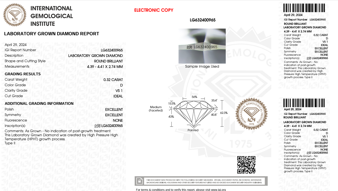 0.66ct D-VS1 Round Lab Diamond Martini Studs