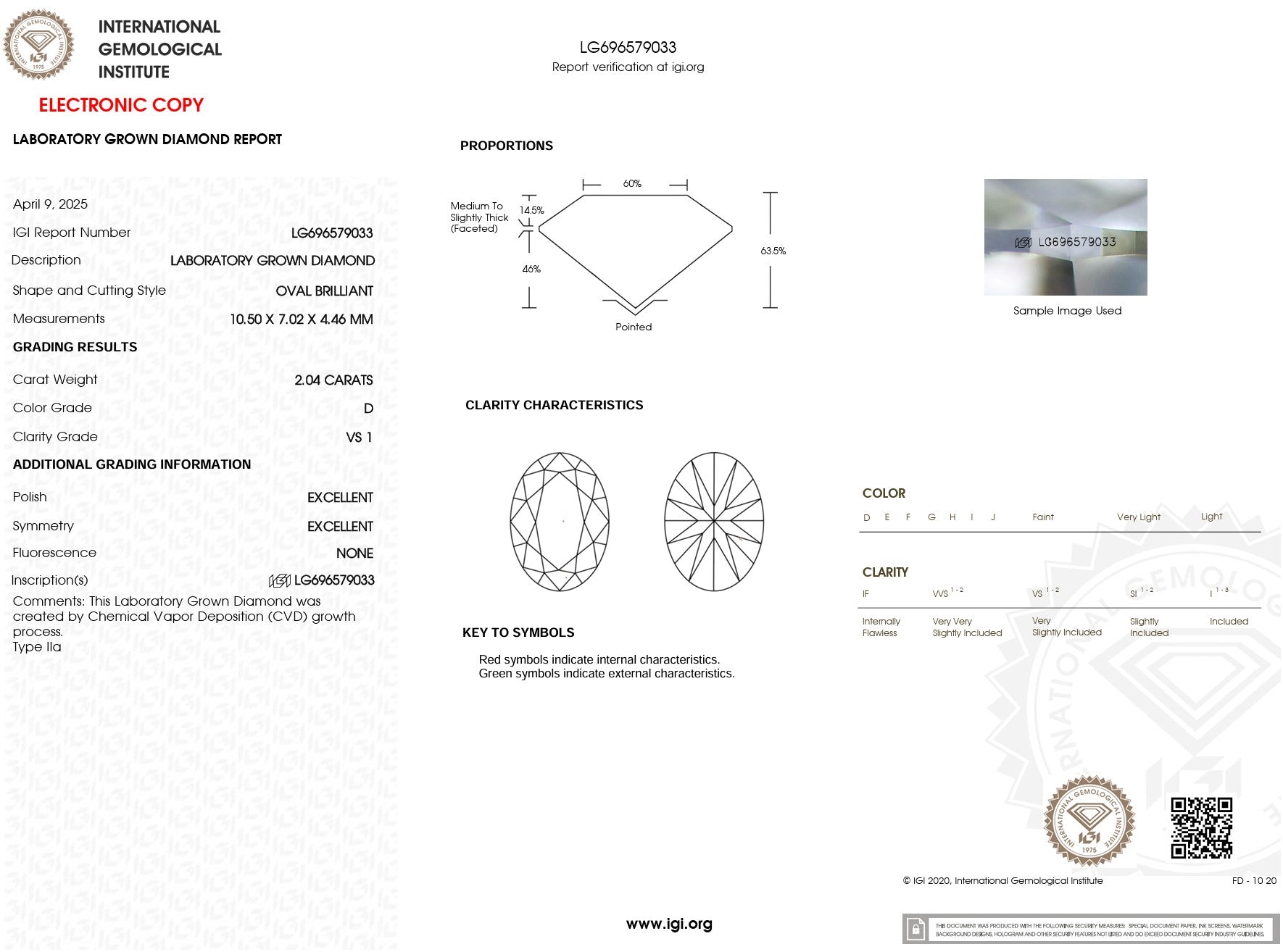 2.04ct D-VS1 Oval Lab Diamond Nova