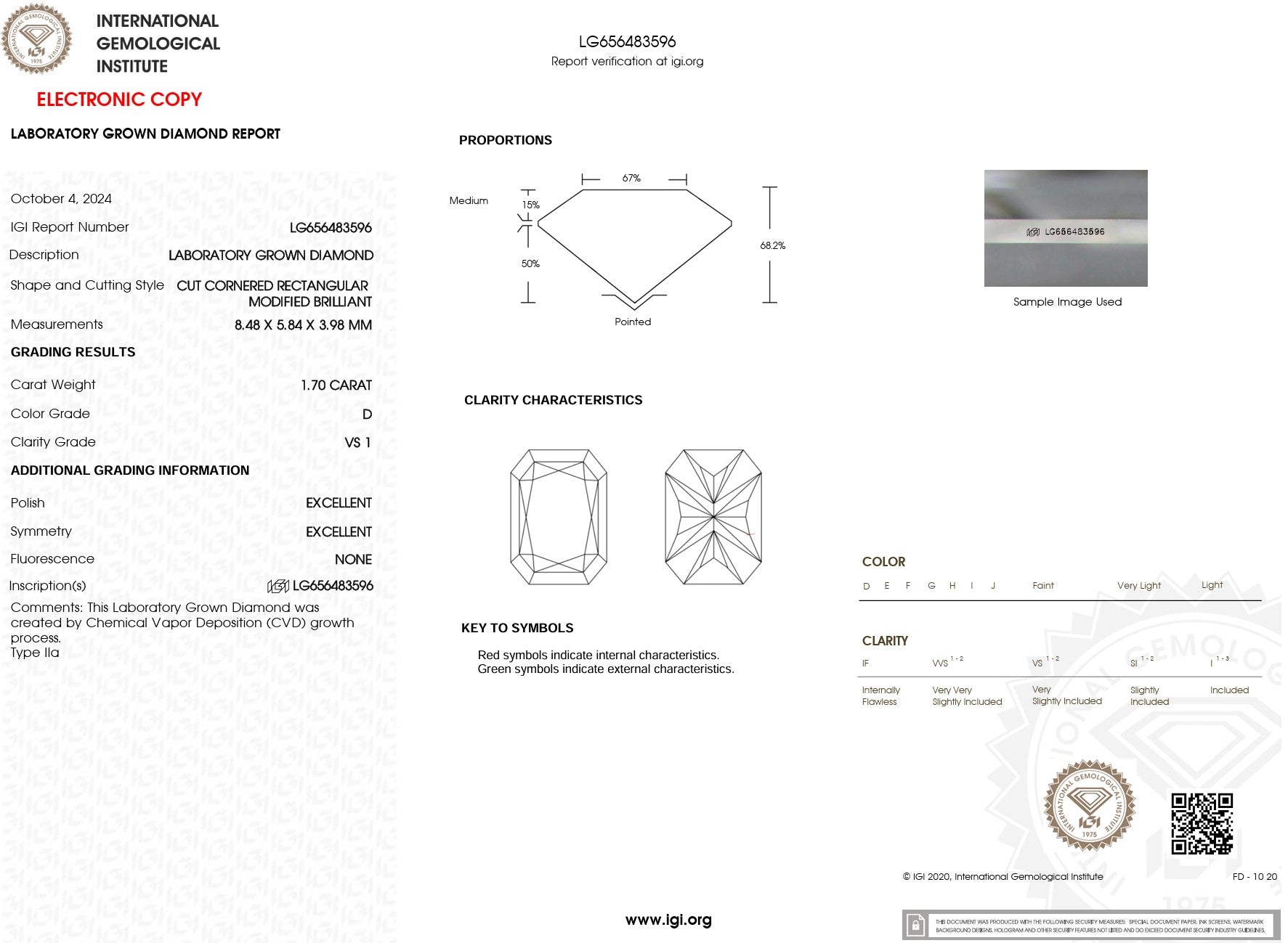 1.70ct D-VS1 Radiant Lab Diamond Lindsey